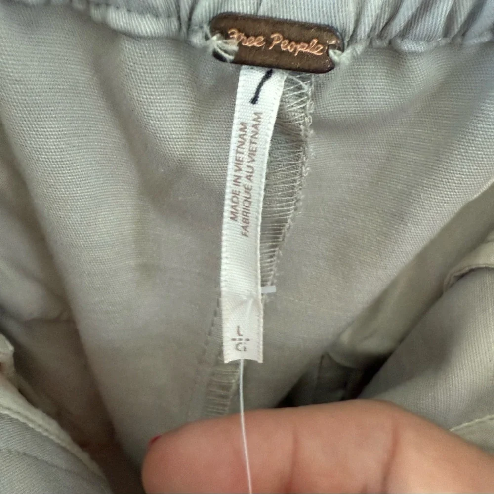 Free People Light Gray Pants with Metallic Accent